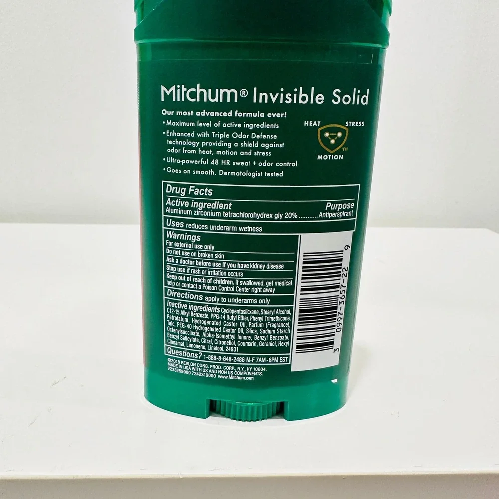 Mitchum Men Triple Odor Defense Intense Energy Invisible Solid Deodorant 2.7oz